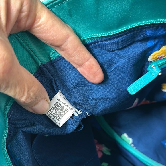 Vera Bradley Blue Quilted Tote Bag with Diamond Stitching - Picture 12 of 14